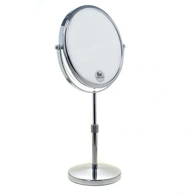 Imagen de TUKA Espejo de Baño 8 Pulgadas, Regulable en Altura, 10x Aumento Cosmética Mesa para Afeitar y Maquillar, Rotación 360, ø 20cm Espejos con Cara Doble 1:1 1:10 Ampliación, TKD3114