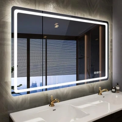 Imagen de STARLEAD Espejo Baño con Luz 100x70cm, Espejos de LED y Bluetooth, Antivaho, Regulable, 3 Temperaturas Color, Función Memoria, IP44 LED, Vidrio Templado, Horizontal/Vertical