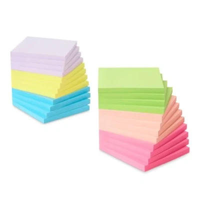 Imagen de Amazon Basics Cuadrado Notas adhesivas, blocs autoadhesivos, Paquete de 24, 7.6 x cm, Surtido