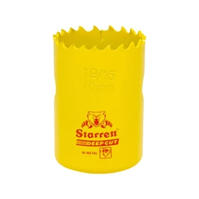 Imagen de Starrett DCH0212 Sierra perforadora de corte profundo, bimetálica resistente con dientes HSS extra cobalto, para metales, madera, hierro fundido, fibra vidrio, materiales plásticos, amarillo, 64 mm