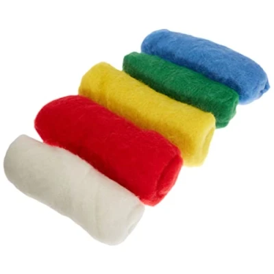 Imagen de Rayher Pack vellones lana 100% pura, colorido, 5 tonos 20 g cada uno, para afieltrado, 5364300