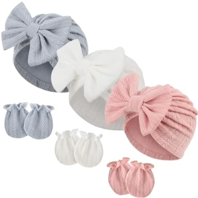 Imagen de DRESHOW Sombreros y Gorras Guantes para Bebé Recién Nacido Beanie Sombrero Bebés Niñas Niños Gorros 0 6 Meses