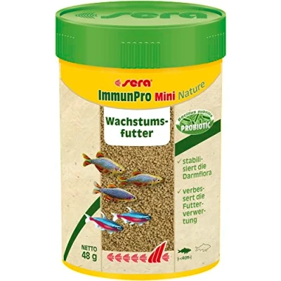 Imagen de sera ImmunPro Mini Nature 100 ml (48 g) Alimento probiótico para el Crecimiento de Peces Ornamentales hasta 4 cm