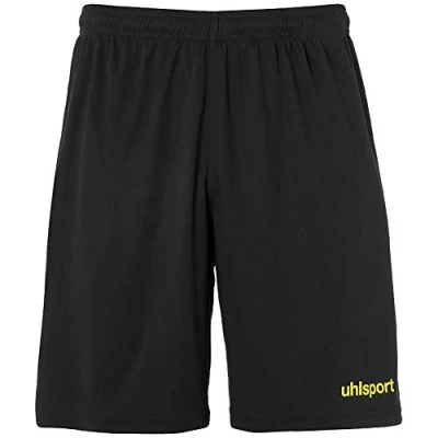 Imagen de Uhlsport Center Basic Shorts Without Slip De Juego, Hombre, Negro/Lima Amarillo, 116