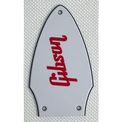Imagen de Golpeador de guitarra Gibson Flying V Truss con logotipo 3 capas, color blanco (logotipo rojo)
