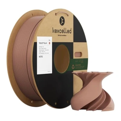Imagen de PLA Matte Filamento kexcelled 1,75mm, para la Mayoría de Impresoras 3D, Superficie Mate, Alta Tenacidad, Actualizar Carrete Cartón +/ 0,03mm, 1kg (2,2lbs), Terracota Mate