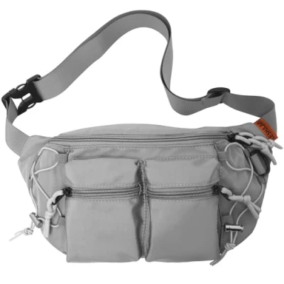 Imagen de Riñoneras Mujer Hombre, Riñonera Grande Impermeable Bolso de Cintura Deportiva con Cinturón Ajustable para Viajes Casual Senderismo Bici Entrenamiento Paseo Perro (Gris)