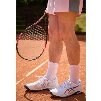 Imagen de Asics Solution Swift FF 2 CLAY Zapatillas de tenis para tierra batida, Hombre, Talla: 44, White/nova orange Tela/tejido sintético