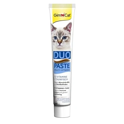 Imagen de GimCat Duo pasta multivitaminas y atún las valiosas vitaminas aumentan defensas el bienestar 1 tubo (1 x 50 g)