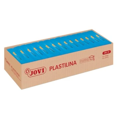 Imagen de Jovi Caja de plastilina, 15 Pastillas 350 gr, Color Azul Claro (7212), gramos