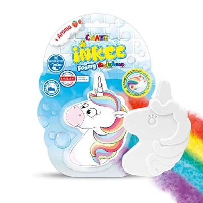 Imagen de CRAZE INKEE Bomba de baño para niños con forma Nube o Unicornio y efecto estella Arcoiris, Bombas aroma a Fresas, incluye 150g, 1 2 diseños, Sin Gluten