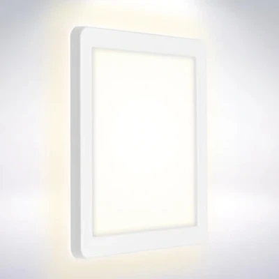 Imagen de BRILONER LED, lámpara de Pared para Exterior con Efecto luz Fondo, 8 W, 1.200 lúmenes, 4.000 Kelvin, Blanca, Cuadrada, 190x190x28 mm (LxAxA)