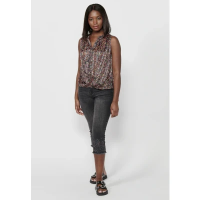 Imagen de Koroshi Blusa, Mujer, Talla: Large, Multicolor multi coloured