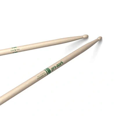Imagen de ProMark TXR2BW Classic Forward 2B Drumsticks Oval Wood Tip Natural, Raw Hickory Consistent Weight and Pitch 1 Pair