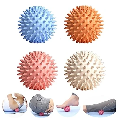 Imagen de Juego de 4 bolas masaje, recuperación fascitis plantar, liberación miofascial, rodillo cuerpo y pies para aliviar el dolor, la tensión estrés, alivio miofásico tejido profundo, relaja