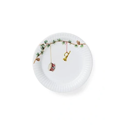 Imagen de Plato Kähler Ø19 cm Hammershøi Christmas Hecho a Mano con Pintura de Acuarela, Blanco