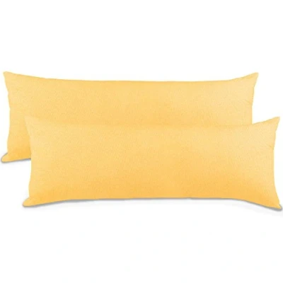 Imagen de aqua textil Lote de 2 Fundas Almohada para cojín posicionamiento Lateral/de Lactancia, 40 x 145 con Cierre Cremallera 100% algodón Classic Line 0010095 Crema/Amarillo