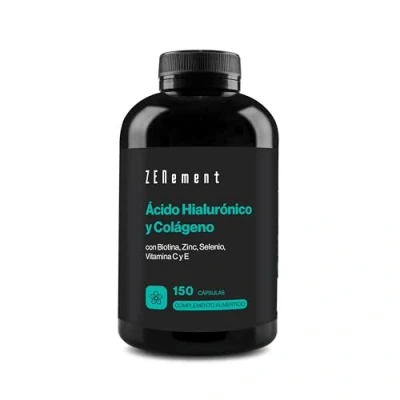 Imagen de Ácido Hialurónico y Colágeno con Biotina, Zinc, Selenio, Vitaminas C E 150 Cápsulas Para Piel, Articulaciones Huesos 1000 mg de + 200 por Dosis Zenement