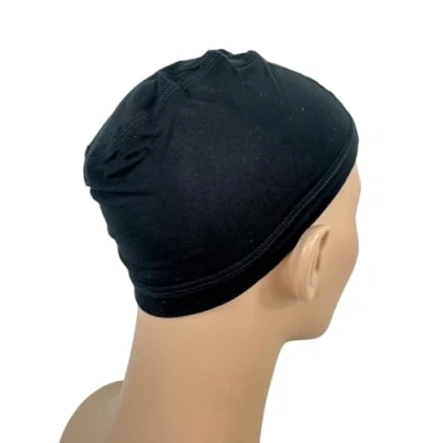 Imagen de LUTTMANN® pelucas de bambú con protección para la cabeza en color negro se puede llevar bajo pelo real, sintético, pañuelos, gorras, turbantes o cascos equitación