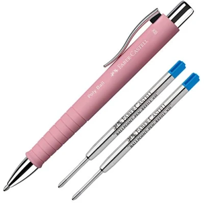 Imagen de Faber Castell Bolígrafo Poly Ball XB rosa + 2 minas