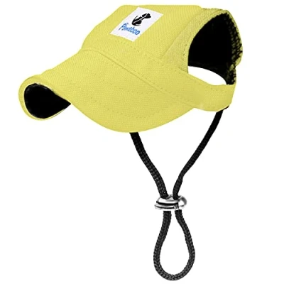 Imagen de Pawaboo Gorra de Béisbol del Perro Gato,Ajustable Deporte al Aire Libre Protección Sol Sombrero Tapa Visera, Talla M, Amarillo