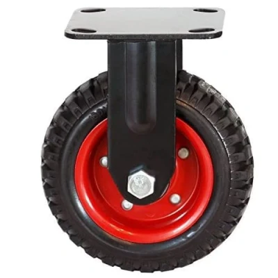Imagen de POWERTEC 17053V Rueda industrial fija y resistente, 8 pulgadas, 1 paquete, color negro