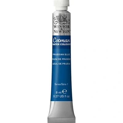 Imagen de Winsor &amp; Newton Cotman 8840107 Pintura de acuarela estudio, colores vivos con muy buenas propiedades procesamiento, tubo 8 ml, color azul prusiano