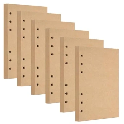 Imagen de 270 Hojas Papel de Recambio A5 Kraft Blanco con 6 Anillas Página Interior para Carpeta Rellenable 540 Páginas