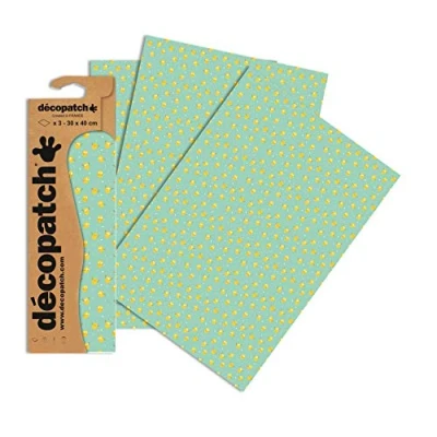 Imagen de Clairefontaine c730o Décopatch Papel, 3 unidades multicolor con verduras, color Grün Pastell Zitronen Format : 395 x 298 mm