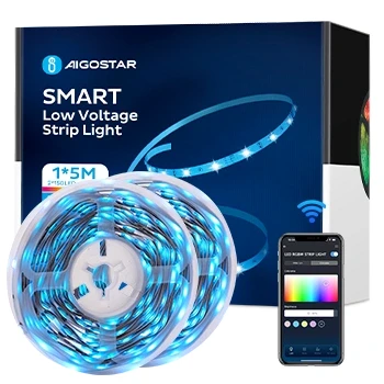 Imagen de Aigostar Tiras LED Alexa 10Metros, WiFi Luces Inteligente RGB con Control Remoto, Tira Compatible Alexa, Google Assistant y App, Sincronización de Música para Bares, Fiesta, 2 juegos