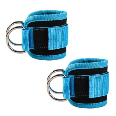 Imagen de iCovalescent 2 Piezas Tobilleras Poleas Gym, Pesas para Tobillos, con Peso, Correas Tobillo Gimnasio Patadas Gluteos, Fitness Accesorios Gym Unisex(Azul cielo)