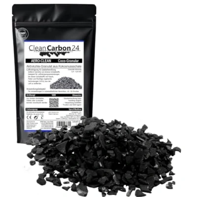 Imagen de 10 litros de granulado carbón activado cáscara coco para la purificación del aire (3,4 4,8mm / 4x6mesh) [clase energética A]