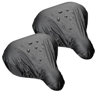 Imagen de Royouzi 2 Piezas Fundas Impermeables Para Asientos de Bicicleta Protectores Lluvia SillíN PVC Se Adapta a la MayoríA Bicicletas MontañA Trekking negro