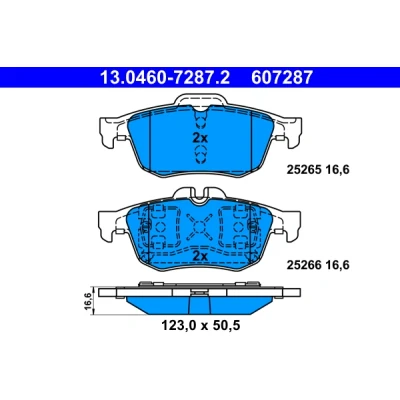 Imagen de ATE 13.0460 7287.2 Juego de pastillas freno preparado para indicador desgaste, excl. contacto avisador desgaste RENAULT: Latitude