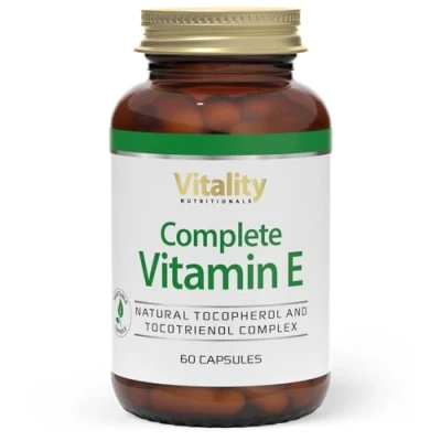Imagen de Cápsulas de Vitamina E, DAlfaTocoferol y Tocotrienol Naturales Alta Absorción. Potente Antioxidante, Ayuda contra el Estrés Oxidativo, Sistema Inmunitario. Vitality Nutritionals by VitaminExpress.