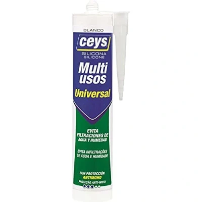 Imagen de Ceys Silicona Multiusos Universal Evita filtraciones de agua y humedad Color Blanco 280 ML