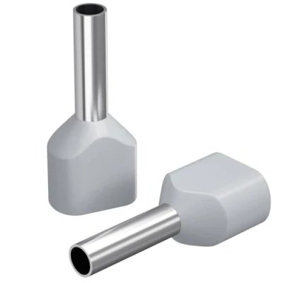 Imagen de 100 terminales de Cable Doble, 2 x 4,0 mm², 12 mm, Gris