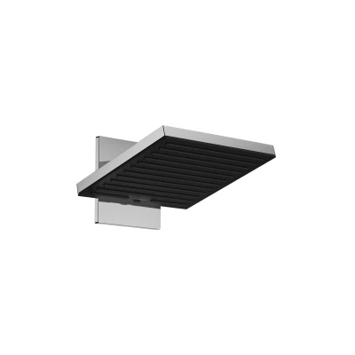Imagen de hansgrohe Pulsify E, rociador de ducha con conexión a pared, fija rectangular, cabezal lluvia 2 tipos chorro, sistema antical, cromo