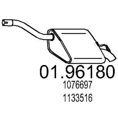 Imagen de MTS 01.96180 Silenciador trasero 650 FORD: Focus Mk1 Hatchback