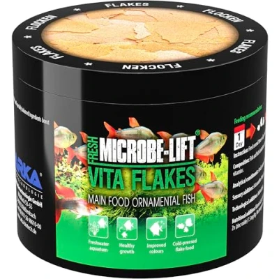 Imagen de Microbe Lift Vita Flakes Alimento Completo para Peces en Todos los acuarios de Agua Dulce, 500 ml