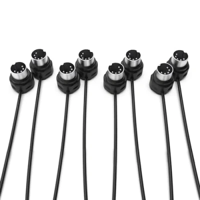 Imagen de CME Cable MIDI (4 unidades, 90 cm, DIN de 5 pines, perfil bajo, conectores ultrafinos en ángulo 45 grados para espacios compactos, ideal interfaz MIDI, pedal, teclado)