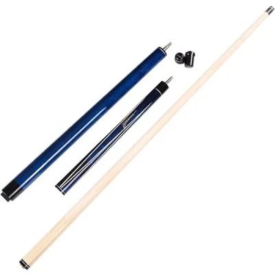 Imagen de YRU PIASSO Taco de Billar Break/Jump 145cm, Eje Arce Hecho a Mano Articulado 3/4, Punta 13mm con Protector Juntas/Eje(Color:Azul)