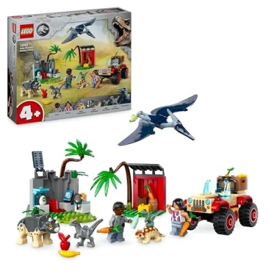 Imagen de LEGO 76963 Jurassic World Centro de Rescate Beb�s Dinosaurios, Juguete con Figuras Triceratops y Velociraptor