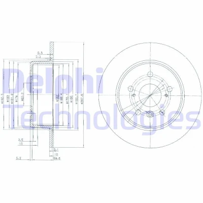 Imagen de DELPHI BG3183 Disco de freno 288 10 5 macizo aceitado sin procesar cojinete rueda, anillo sensor ABS LEXUS: RX I, TOYOTA: Camry III Berlina