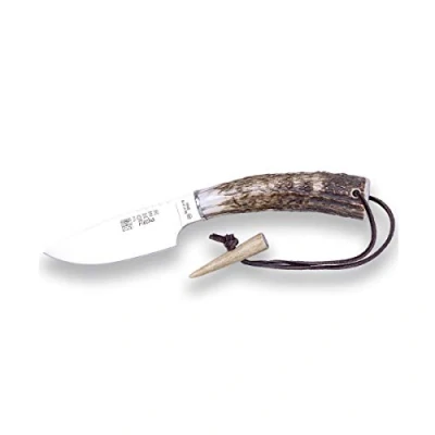 Imagen de Joker Cuchillo de Caza Flecha CC106, Hoja 11 cm, Mango asta Ciervo, cruceta INOX, con Funda Cuero Color marrón, Herramienta Pesca, Caza, Camping y Senderismo