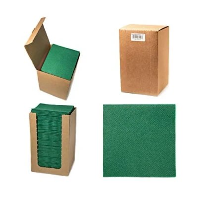 Imagen de Alvotex Chic Airlaid 100 servilletas de Coctail, 1/4 Pliegues similares a la Tela, Desechables, Verde Oscuro, 20 x cm