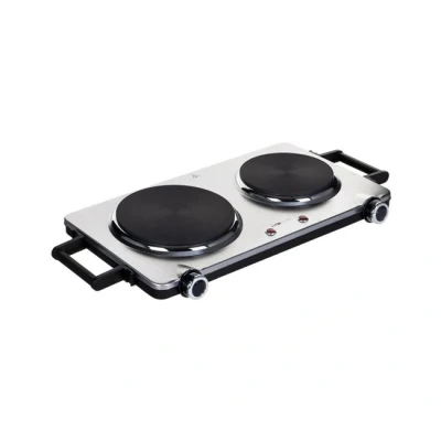 Imagen de placa de cocción doble Clatronic® acero inoxidable 2 placas 2500W eléctrica con protección contra sobrecalentamiento DKP 3668 E