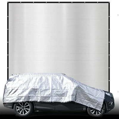 Imagen de AMANKA 4x4 m Toldo Térmico Aluminet 99% Sombra Aislante Termico Coche Parasol Caravana Funda para Moto Tela Protector Protectora Camping