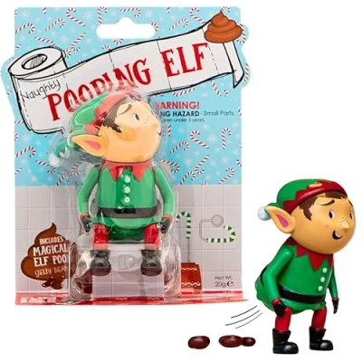 Imagen de Boxer Gifts Juguete de Elfo Pooping Divertido Relleno calcetín para niños, marrón