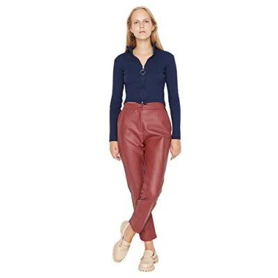 Imagen de Trendyol Herren Mittlerer Bund Zigarettenschnitt Hose Calzoncillos, Brown, 38 De Las Mujeres